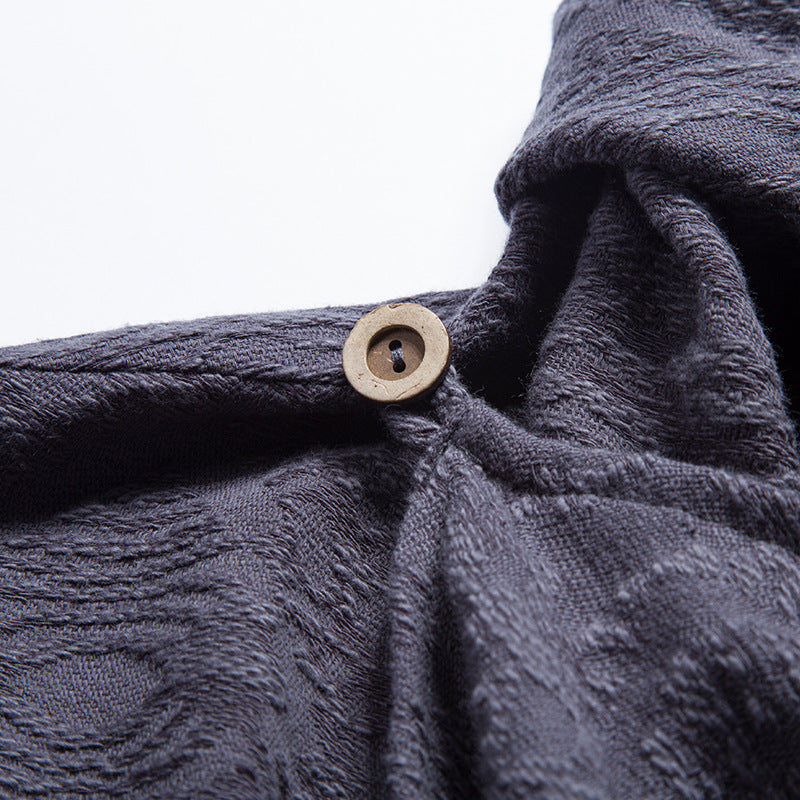 Men's Zen Mid-Length Cotton-Linen Windbreaker Jacket