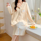 Cotton Maternity Nightgown for Nursing, Long Sleeve