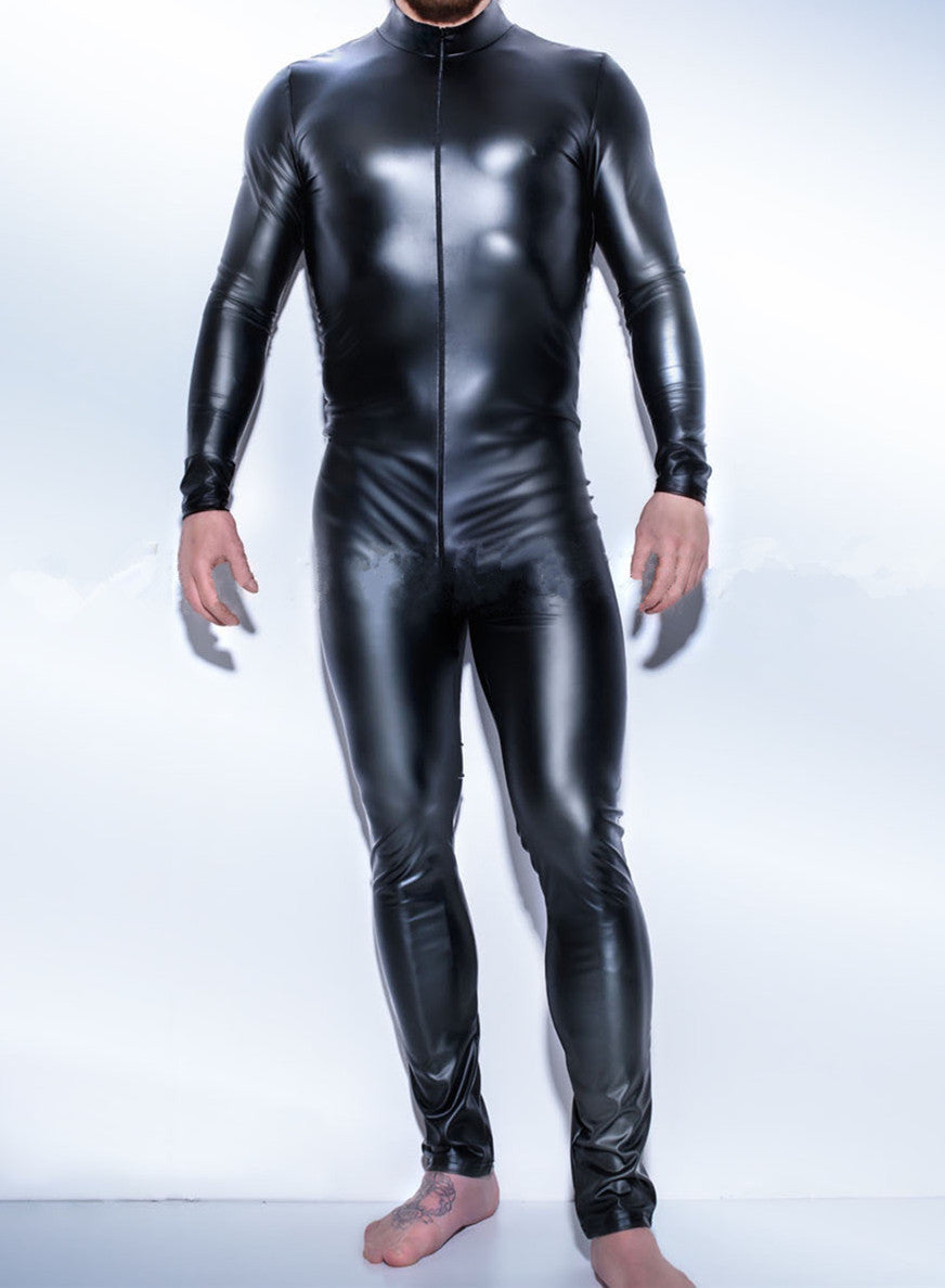 Leather Bodysuit for Stage Performances and Parties