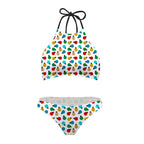 Ladybug Print High-Neck Bikini Set