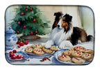 Sheltie Christmas Cookies Dish Drying Mat