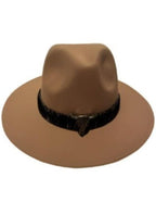 Wool Fedora Hat With Punk Ribbon | Embroidered Cap
