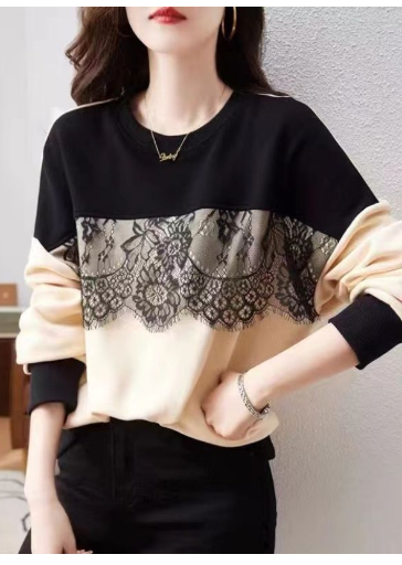 Women's Color Block Long Sleeve Sweater for Autumn