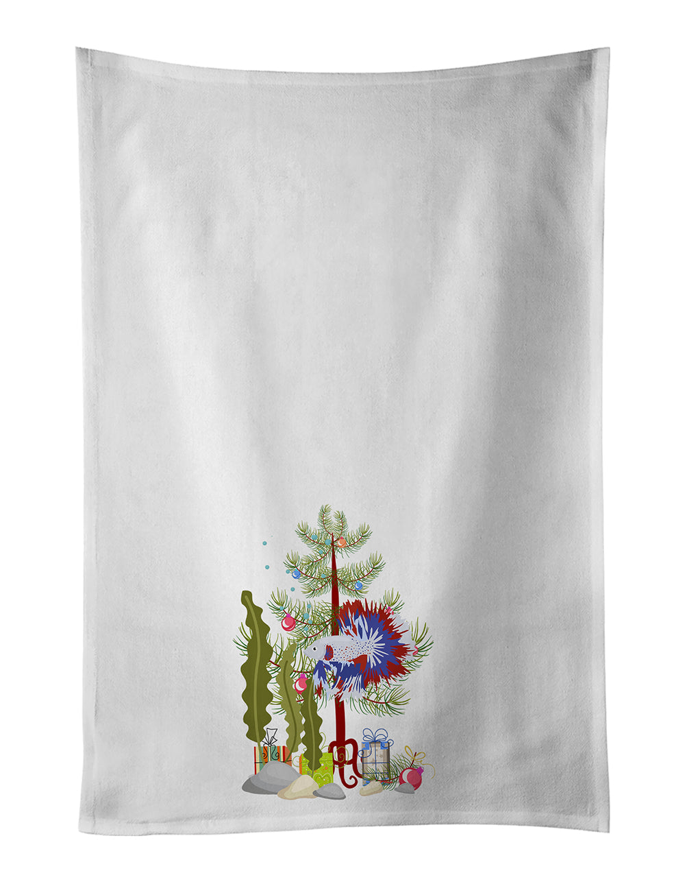 Comb Tail Betta Merry Christmas Kitchen Towel Set of 2