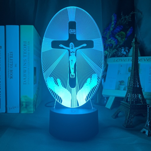 [Duplicate] [Archived] 3D Acrylic Christian Cross Night Light - USB Powered | Christian Home Decor
