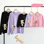 Mother-Daughter Long Sleeve Hoodie Street Style Outfit | Streetwear