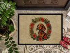 Dachshund Christmas Flowers Doormat