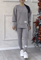 Women's Long-sleeved Printed Sweater Leggings Suit