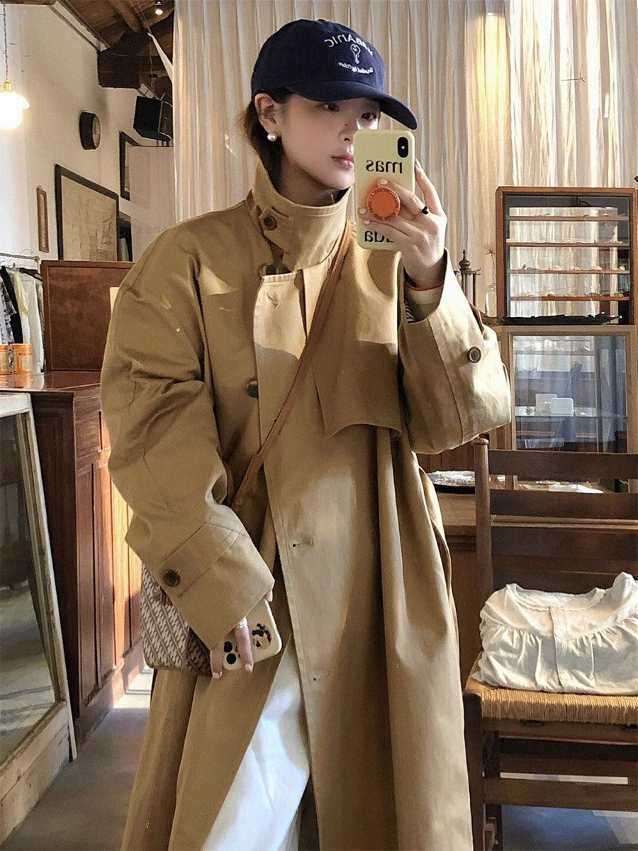 Korean Style Plaid Patchwork Commuter Coat