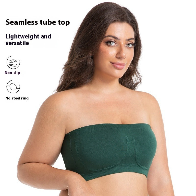 Plus Size Strapless Seamless Tube Bra