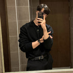 Men's Korean Style Loose Lapel Sweater Top