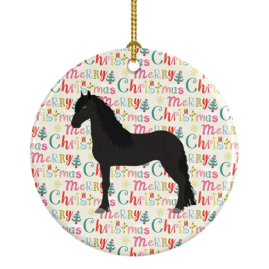 Friesian Horse Christmas Ceramic Ornament