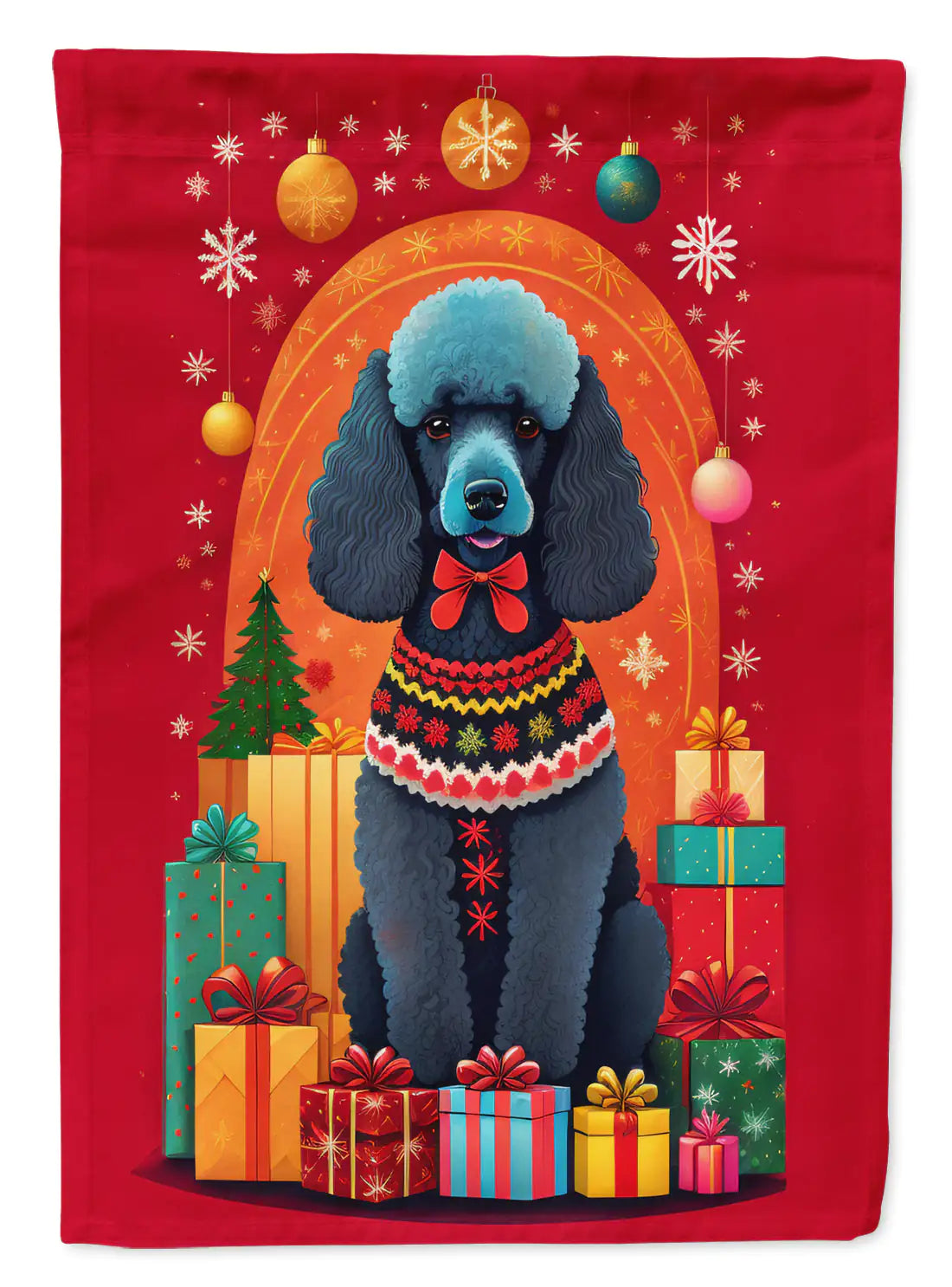 Poodle Holiday Christmas Garden Flag