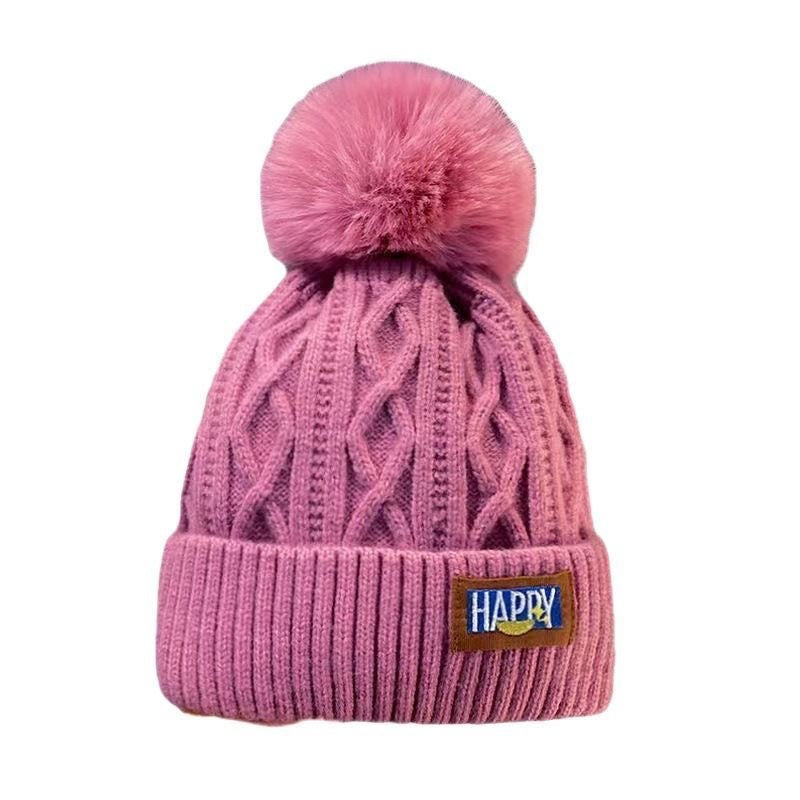 Winter Fleece-Lined Thick Knitted Warm Hat | Embroidered Cap