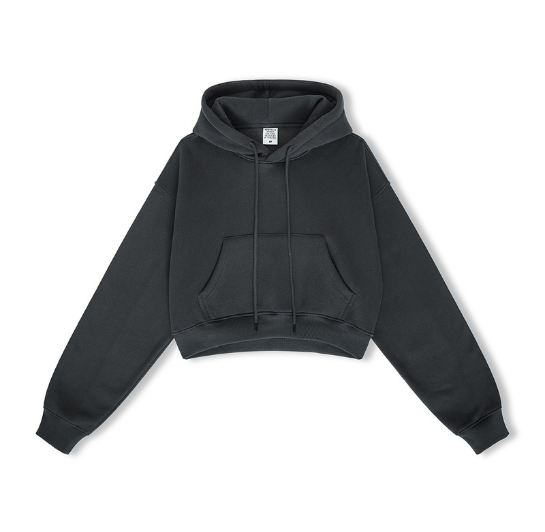 High Street Women's Short Hooded Plush Sweater