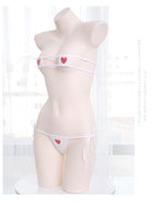 Women's Heart Embroidery Micro Bikini Lingerie Set