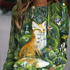 Women's Long Sleeve Jumper with Round Neck Pattern