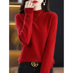 Seamless Half High Neck Loose Fitting Pullover With Bottom Sweater | Streetwear