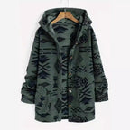 Boho Tribal Jacket with Hood - Mid-Length Top (One Piece)