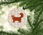 Somali Cat Christmas Ceramic Ornament