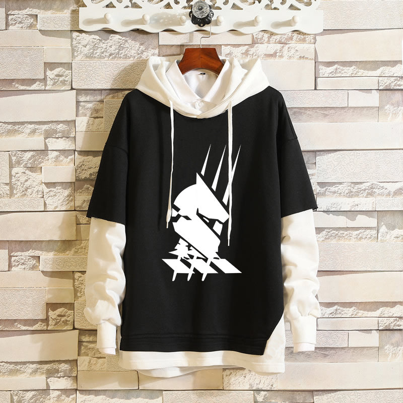 Mid-Length Plus Velvet Hooded Sweater with Long Sleeves