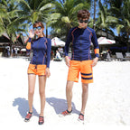 Couple's Color Block Bikini Set for Surfing and Snorkeling