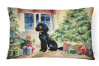 Poodle Cozy Christmas Throw Pillow