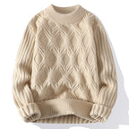 Men's Casual Solid Color Twisted Sweater