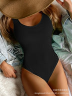 Green Backless One-Piece Swimsuit for Women