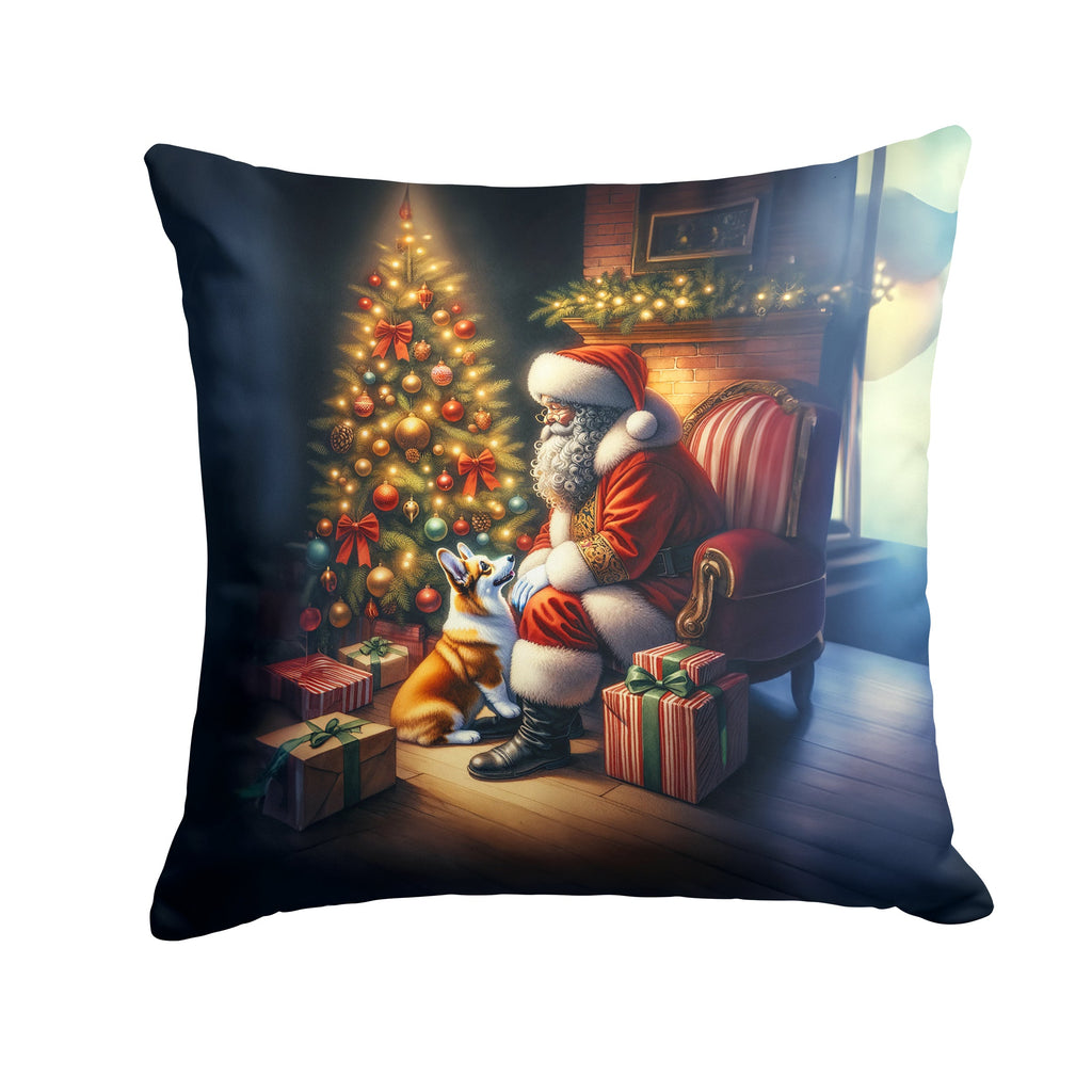 Corgi and Santa Claus Throw Pillow