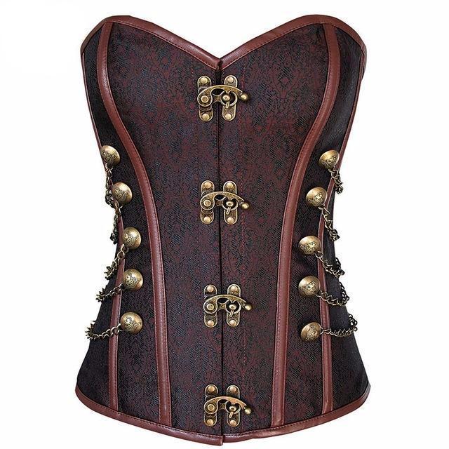 High-End Alloy Buckle Chunky Chain Corset