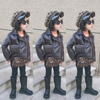 Children's Fashion Leather Jacket and Cotton Coat
