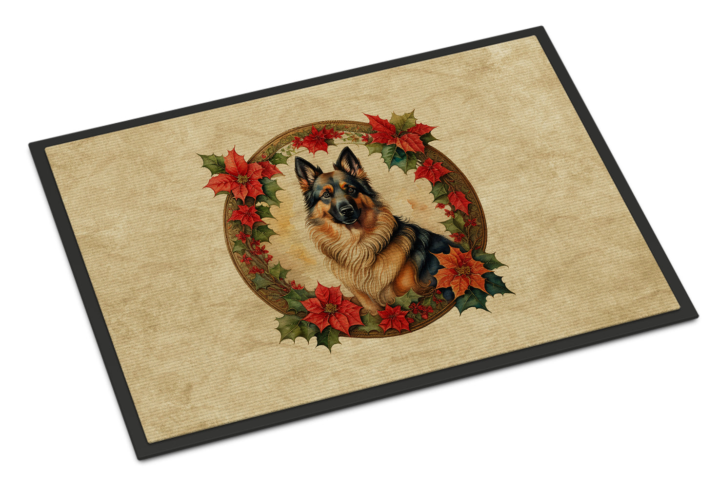 Belgian Tervuren Christmas Flowers Doormat