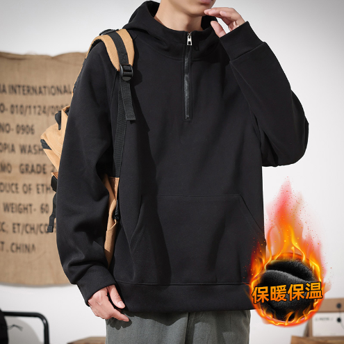 Half-zip American style hooded sweatshirt | Streetwear