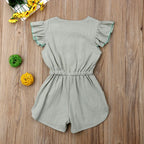 Girls' Bow Tie Jumpsuit with Shorts