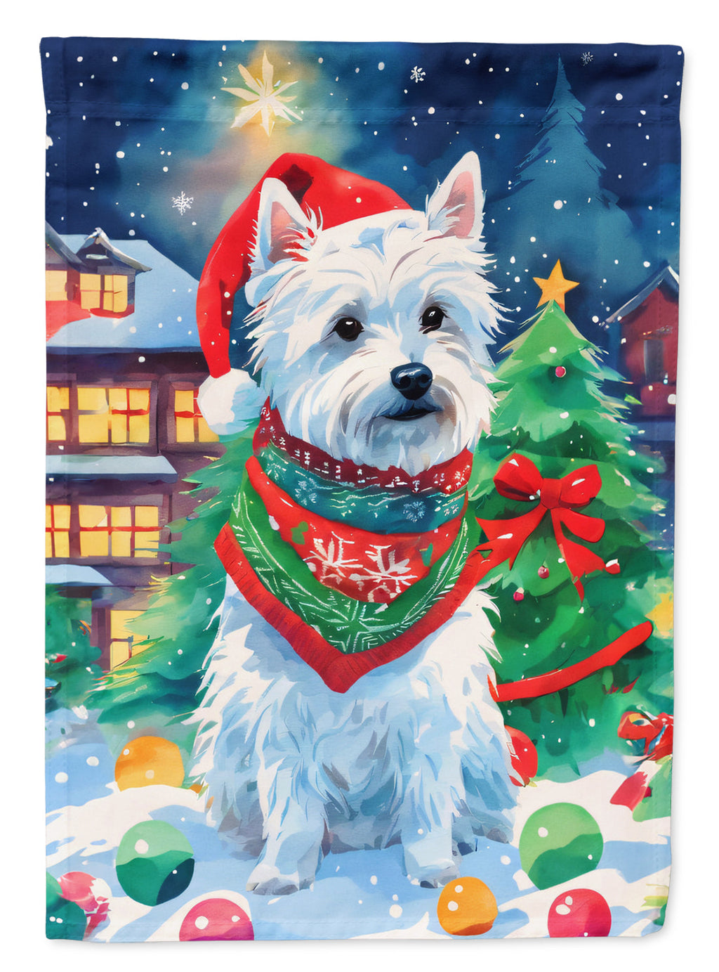 Westie Christmas Garden Flag