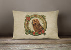 Sussex Spaniel Christmas Flowers Throw Pillow