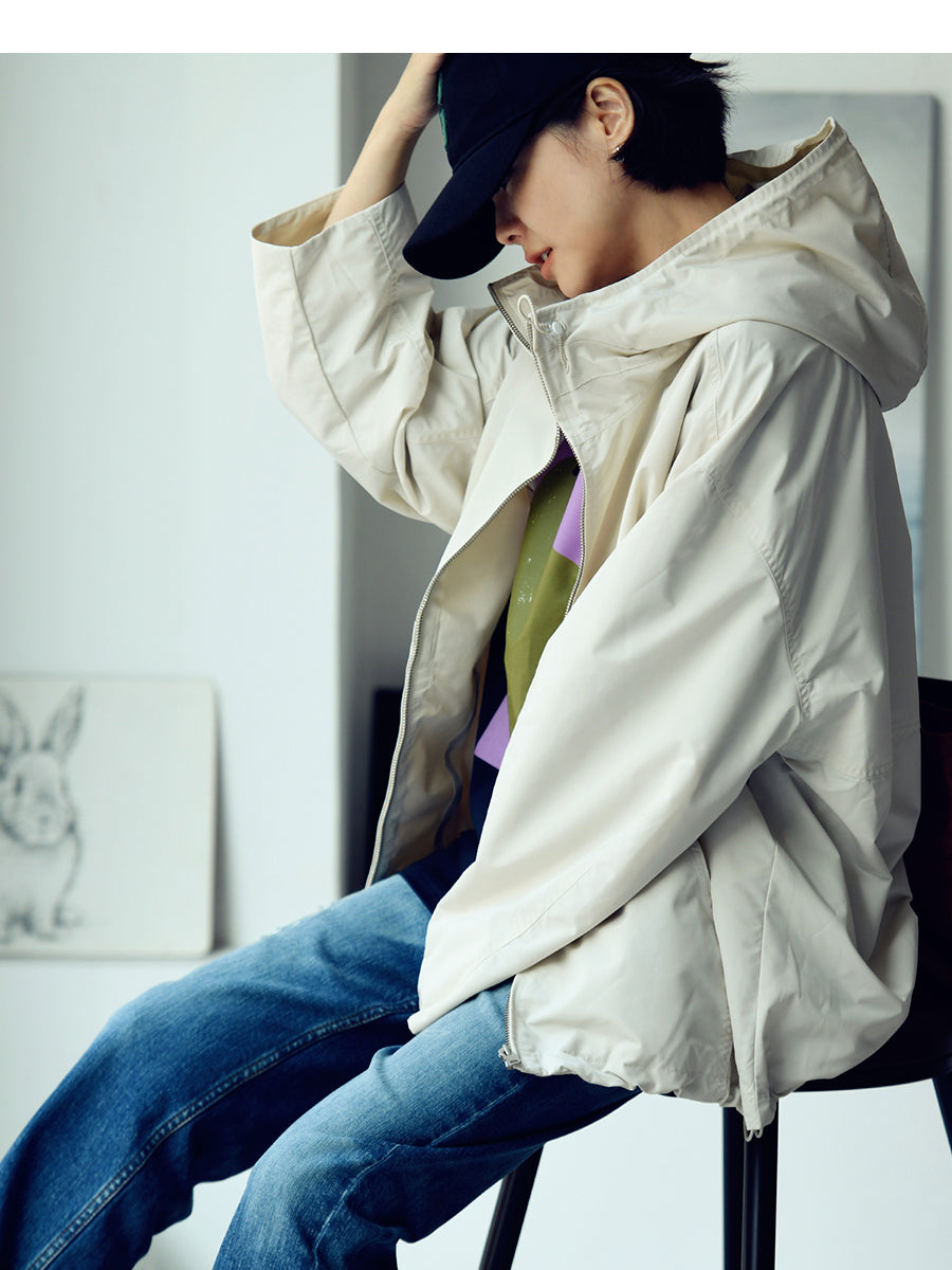 Korean-style Loose Versatile Hooded Trench Coat