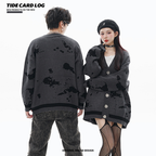 Men's Jacquard Sweater Jacket - Dark Trendy Autumn Style