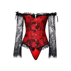 Sexy Lace Bodysuit with Back Tie and Long Sleeves