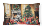 Keeshond Cozy Christmas Throw Pillow
