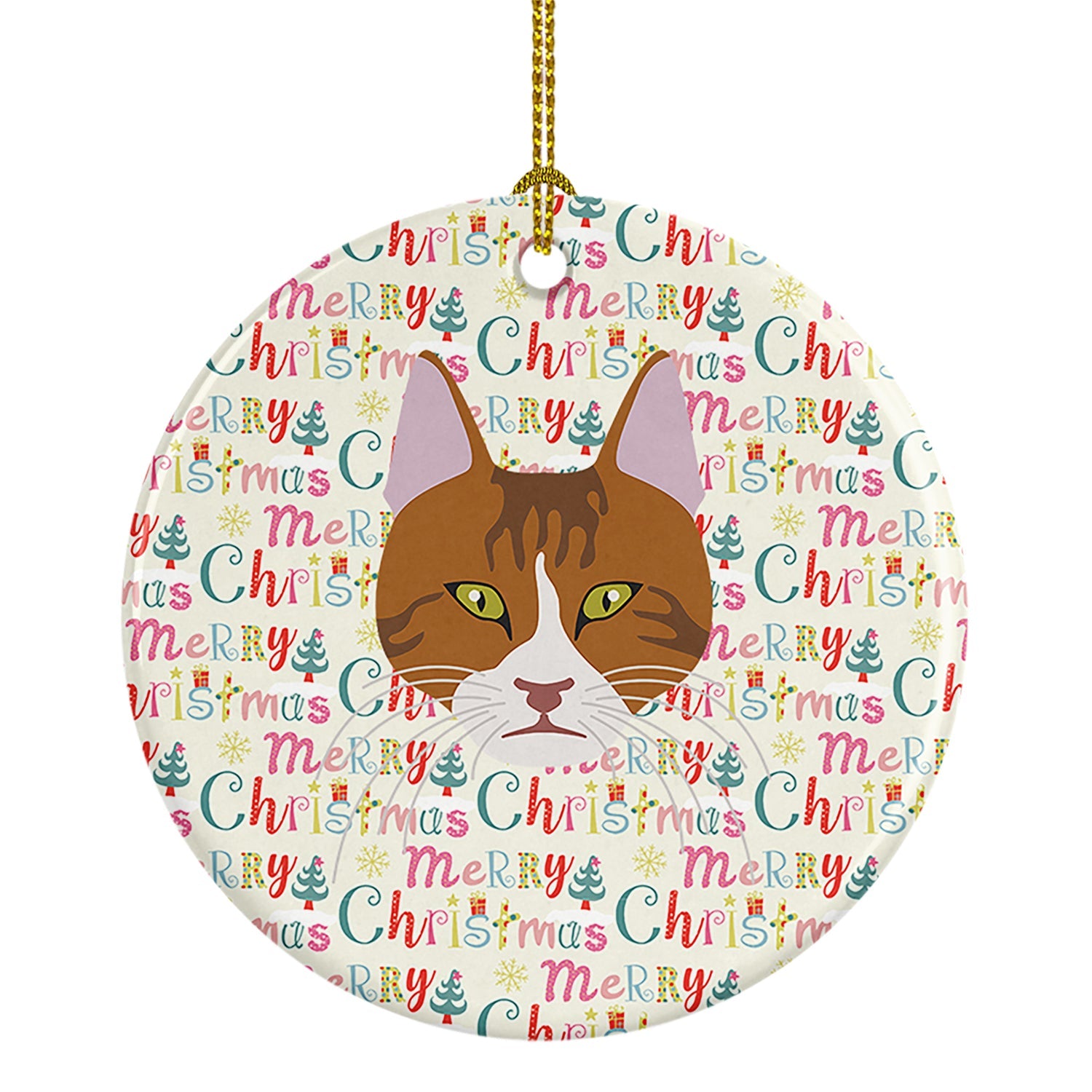 Aegean Cat Christmas Ceramic Ornament
