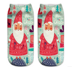 3D Printed Christmas Santa Short Socks for Men and Women