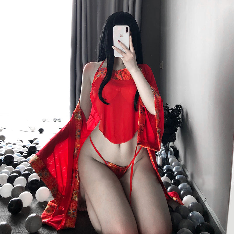 Sensual Lingerie Set with Traditional Chinese Elements