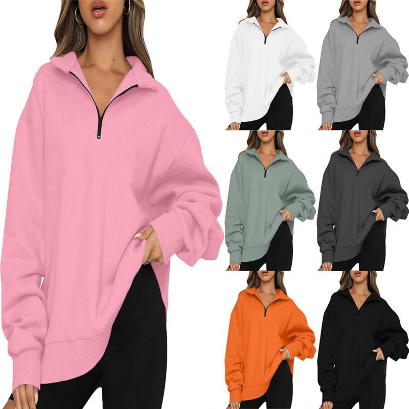 Casual Half-Zipper Pullover Top | Streetwear