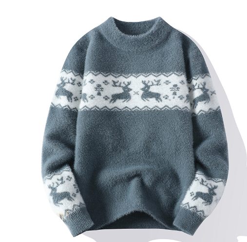 Golden Mink Men's Half Turtleneck Sweater for Autumn/Winter