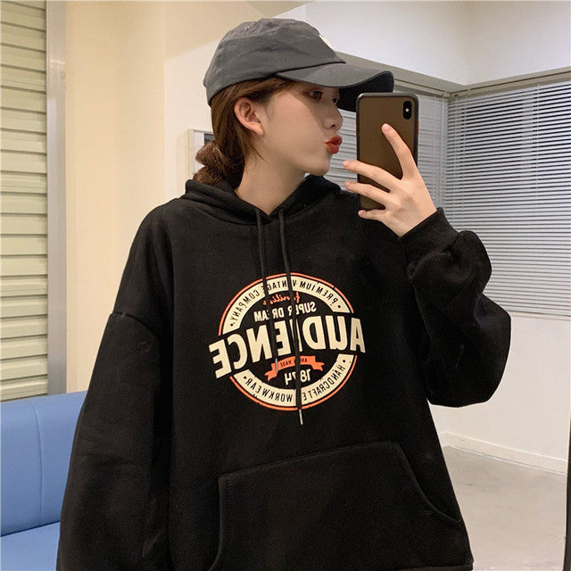 Harajuku Style Women's Letter Print Hooded Sweatshirt | Streetwear