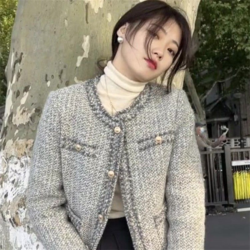 Popular Blue Fragrance Women's Tweed Jacket (Spring/Autumn)