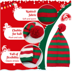 Red and Green Christmas Knitted Woolen Cap | Embroidered Cap