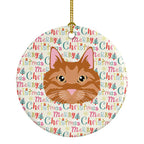 Kurilian Bobtail Cat Christmas Ceramic Ornament